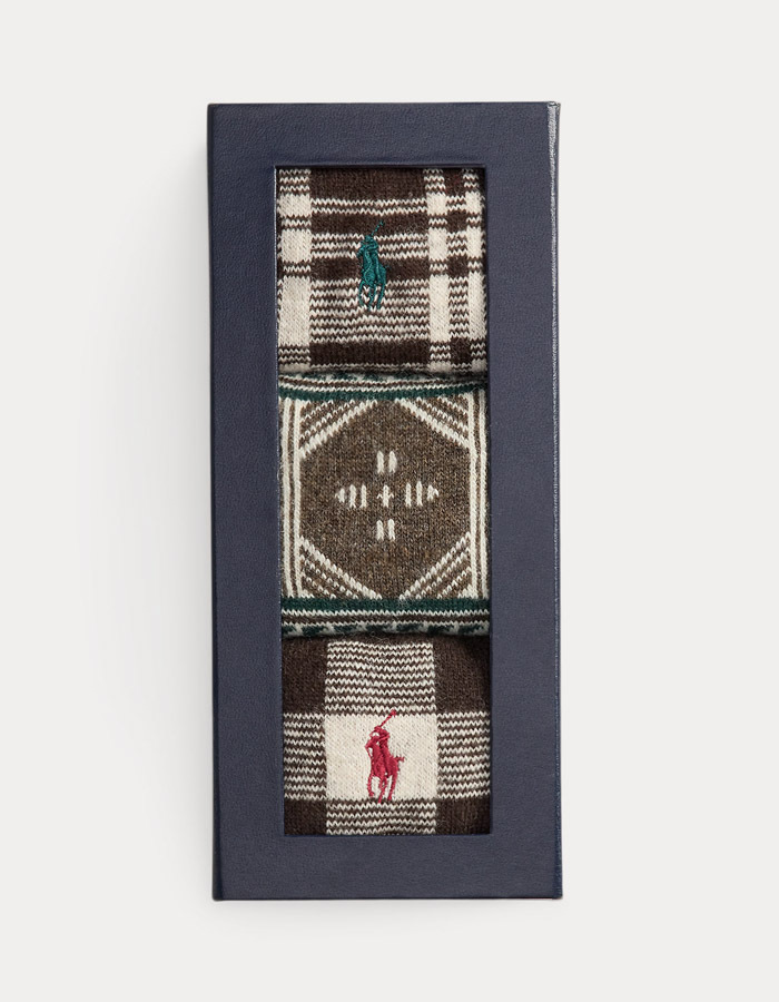 Fair Isle & Plaid 3-Pack Sokken in Giftbox 
