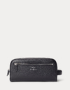 Pebbled Leather Travel Case in Zwart 