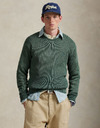 Regular Fit Garment-Dyed Cotton Sweater in Frond Green