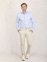 Slim Fit Hemd in Lichtblauw met Subtiele Weving