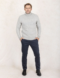 Regular Fit Wollen Turtleneck Pull in Lichtgrijs 