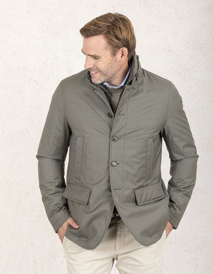 Modern Fit Waterafstotende Jas Kepler Stelvio in Olijfgroen 