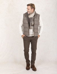 Sjaal in Beige met Visgraatmotief 