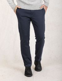 Regular-fit broek van keperstof in katoenmix – blauw