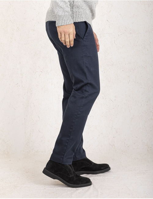 Regular-fit broek van keperstof in katoenmix – blauw