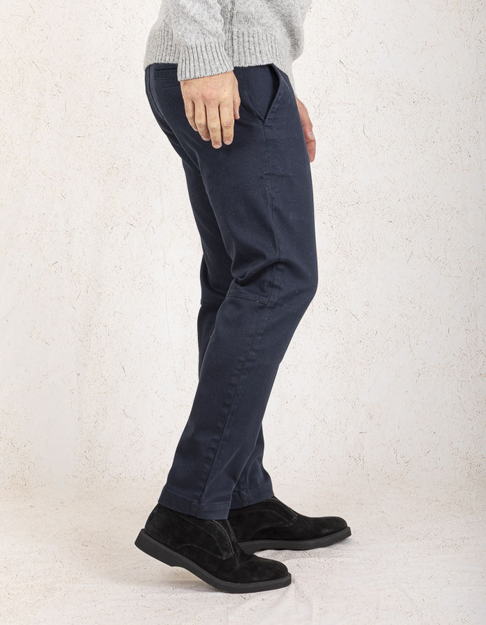 Regular-fit broek van keperstof in katoenmix – blauw