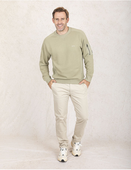 Relaxed Fit Groene Sweatshirt in Katoenmix