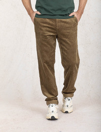 Regular Fit Corduroy Broek in Bruin