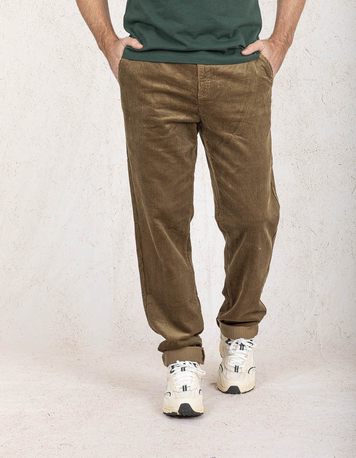 Regular Fit Corduroy Broek in Bruin