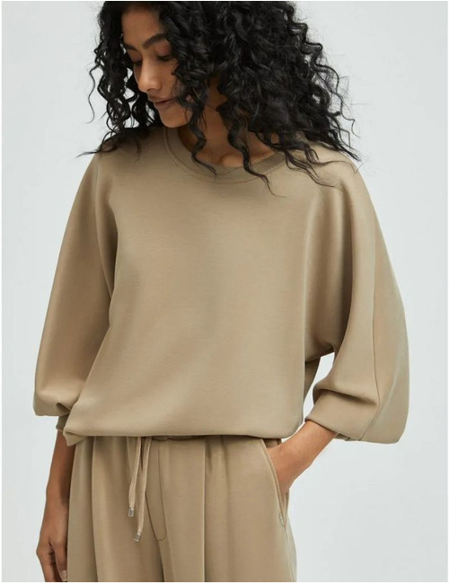 Xandres lange mouw sweater taupe