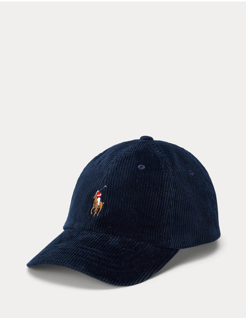 Corduroy Ball Cap met Pony-logo – Aviator Navy