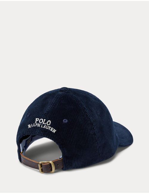 Corduroy Ball Cap met Pony-logo – Aviator Navy
