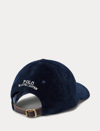 Corduroy Ball Cap met Pony-logo – Aviator Navy
