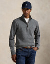 Double-Knit Mesh Quarter-Zip Pullover in Fortress Grey Heathe