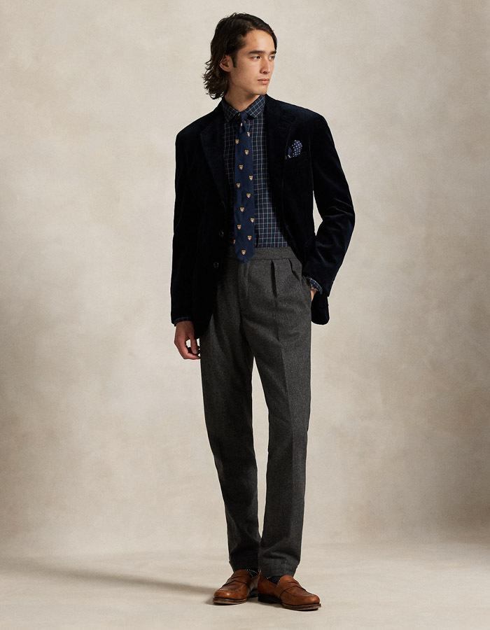 Custom Fit Plaid Twill Shirt in Navy Forest Multi 