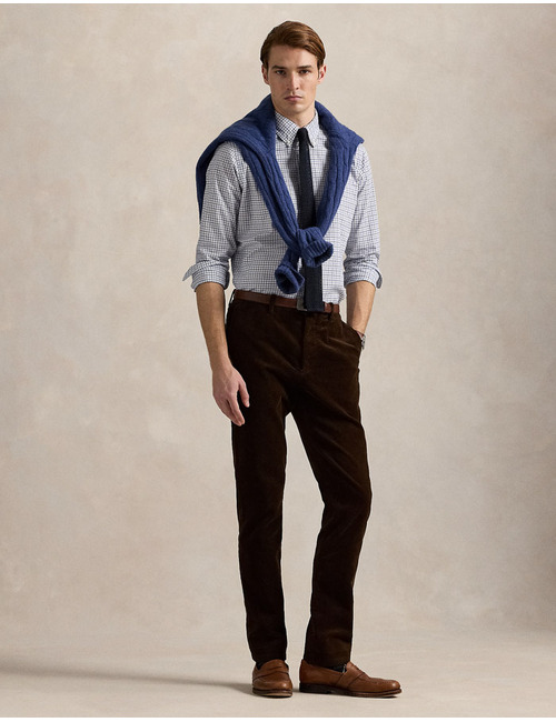 Custom Fit Plaid Twill Shirt in Nevis Blue Multi 