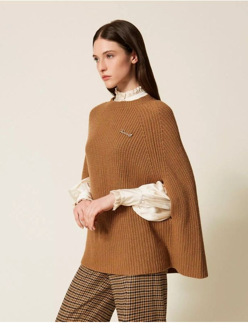 Twinset poncho bruin