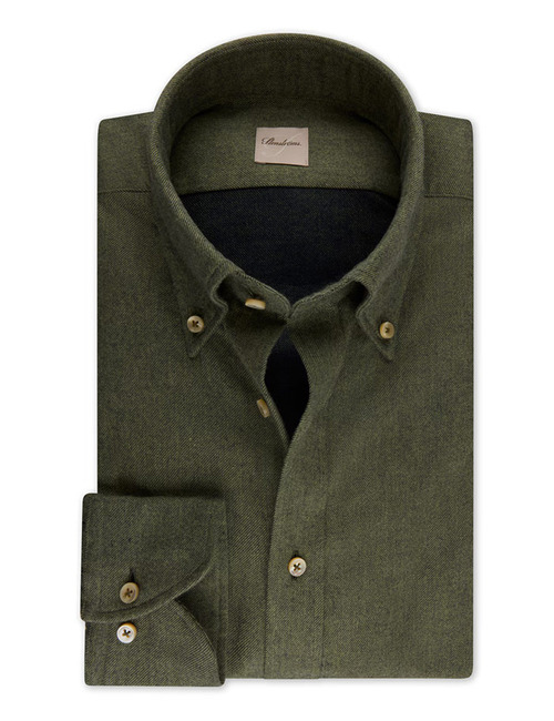 Slimline Flannel Shirt in Groen 