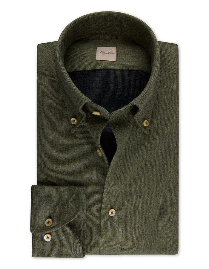 Slimline Flannel Shirt in Groen 