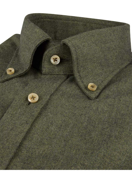 Slimline Flannel Shirt in Groen 