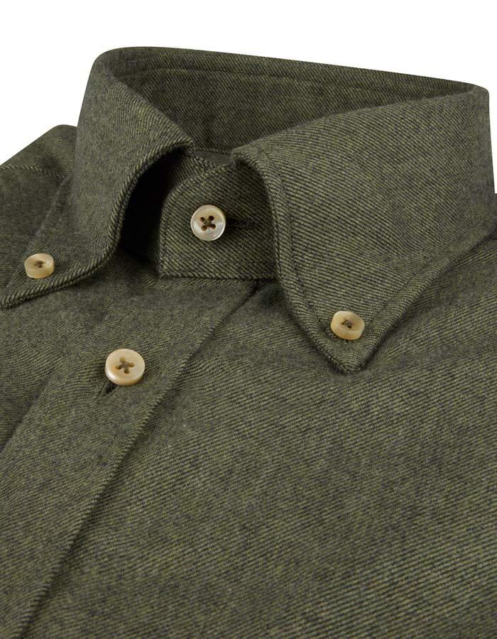 Slimline Flannel Shirt in Groen 