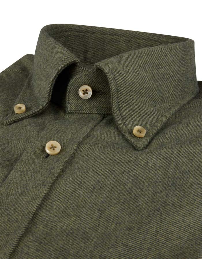 Regular Fit Flannel Shirt in Groen