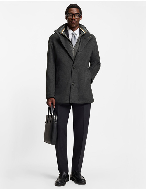 BOSS Relaxed-Fit Mantel in Wol-Kasjmiermix – Grijs