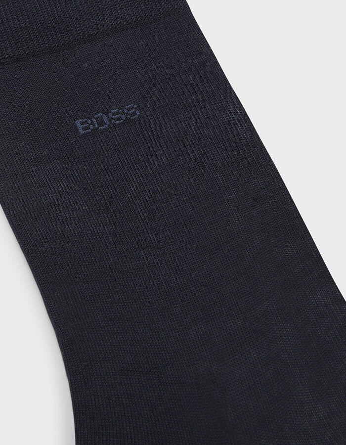 BOSS Logosokken in Egyptisch Katoen – Donkerblauw