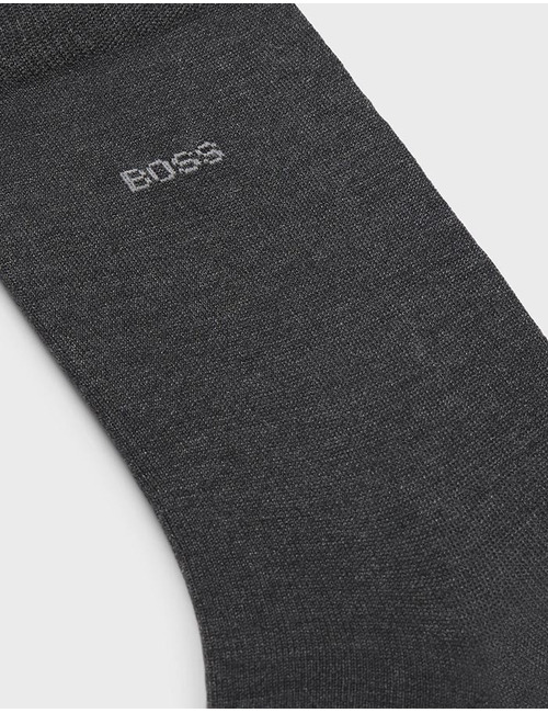 BOSS Logosokken in Egyptisch Katoen – Charcoal