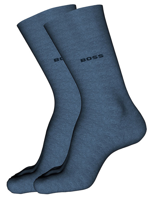 BOSS 2-Pack Uni Sokken in Wolmix – Open Blue