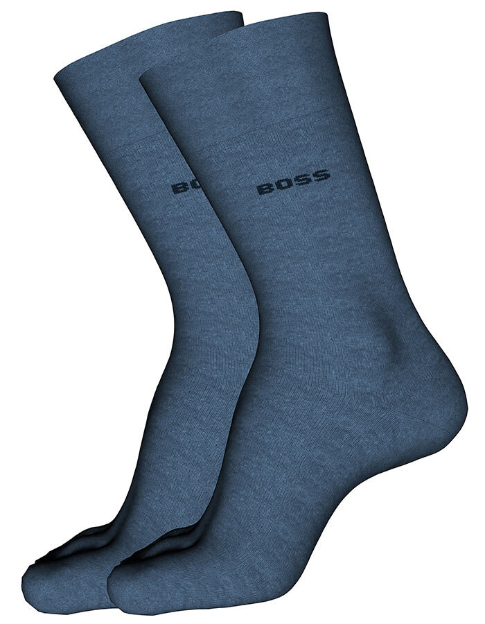BOSS 2-Pack Uni Sokken in Wolmix – Open Blue