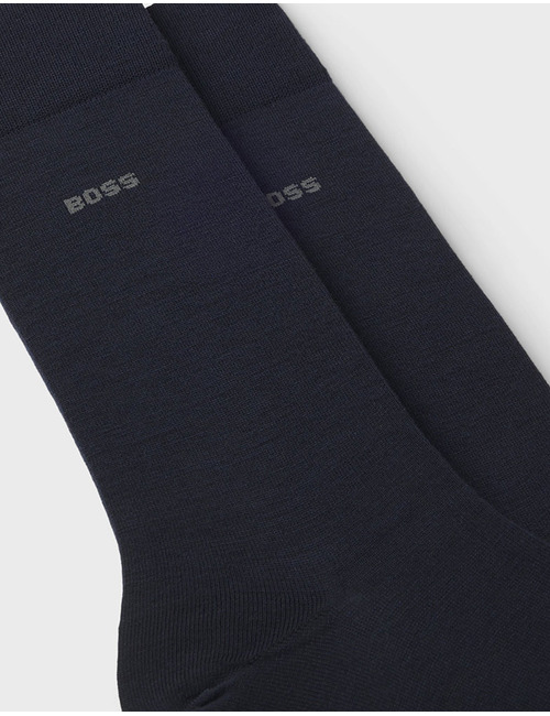 BOSS 2-Pack Uni Sokken in Wolmix – Donkerblauw