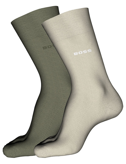 BOSS 2-Pack Tom Uni Sokken in Gemerceriseerd Katoen – Light Beige