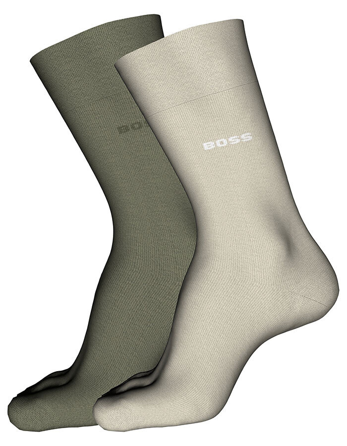 BOSS 2-Pack Tom Uni Sokken in Gemerceriseerd Katoen – Light Beige