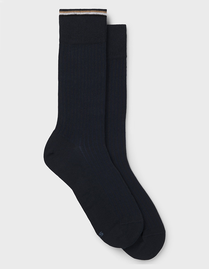 BOSS 2-Pack Geribbelde Sokken in Katoenmix – Donkerblauw