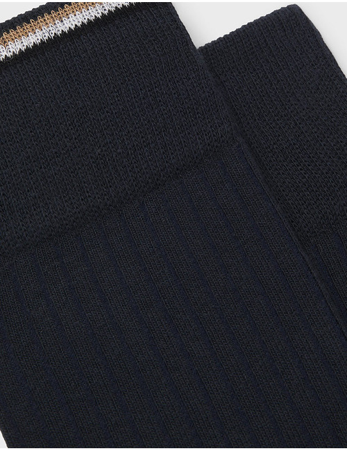 BOSS 2-Pack Geribbelde Sokken in Katoenmix – Donkerblauw