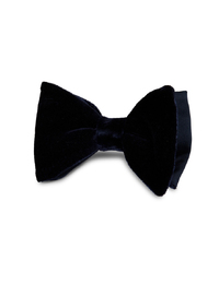 Navy Velvet Vlinderdas in Zijde-Viscose – Pre-Tied
