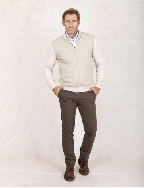 Regular Fit Vest met Rits in Beige