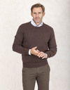 Regular Fit Lamswollen Trui in Bruin