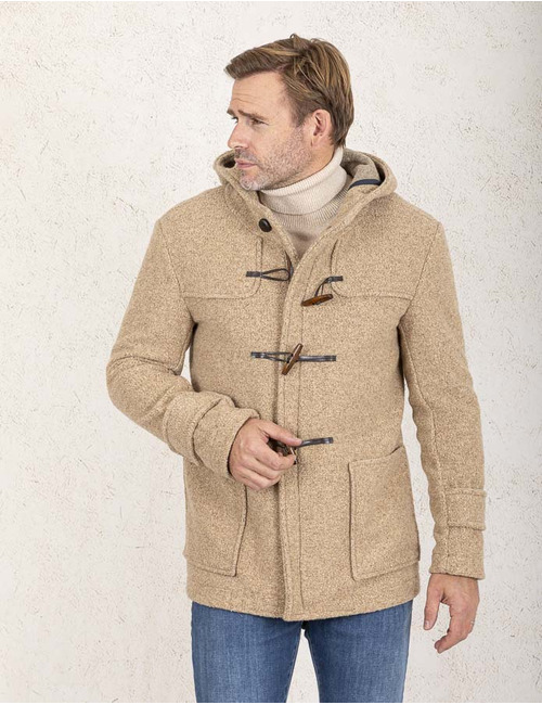 Regular Fit Duffle Coat Lungo Mont in Beige 