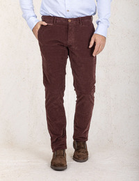 Slim Fit Corduroy ATN05 Chino in Bordeaux 
