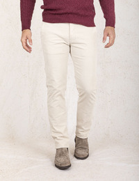 Slim Fit Corduroy ATN05  Broek in Ecru
