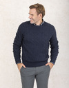Hackett pull met ronde hals blauw