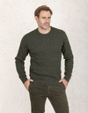 Hackett pull met ronde hals groen