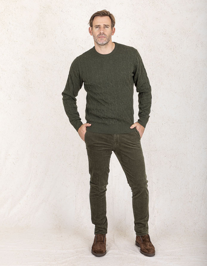Hackett pull met ronde hals groen