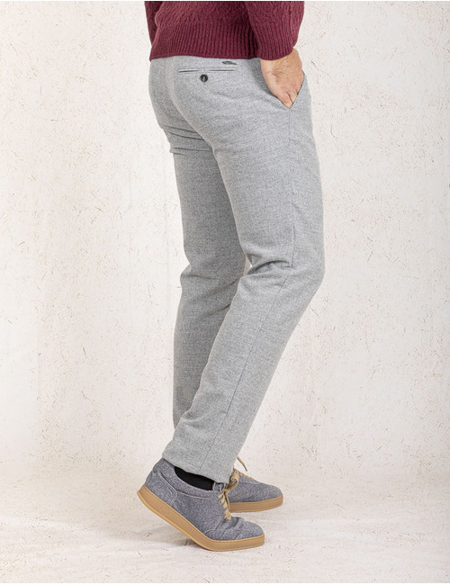 Regular Fit Woollook Broek Magnus in Lichtgrijs 