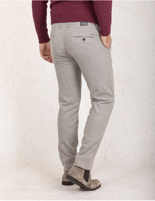 Regular Fit Woollook Broek Magnus in Beige 