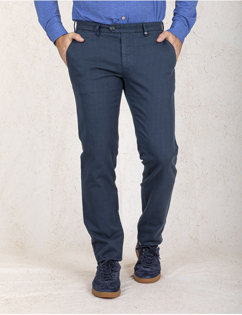 Regular Fit Katoenen Broek Magnus in Donkerblauw