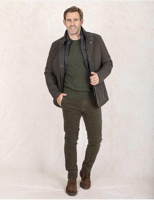 Slim Fit Functionele Jas Preston in Olijfgroen – Water- en Winddicht