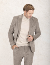  Slim Fit Velours Blazer Dinick in Beige